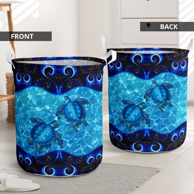 Turtle Galaxy On Ocean - Laundry Basket - Owls Matrix LTD