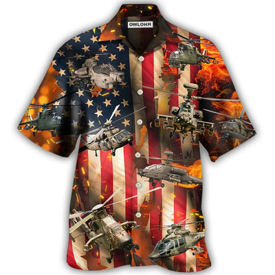 Hawaiian Shirt / Adults / S Combat Aircraft US Army Style - Hawaiian Shirt - Owls Matrix LTD