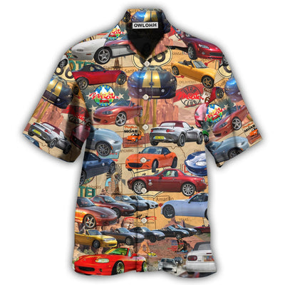 Hawaiian Shirt / Adults / S Car Lover Utah Miata Club Route 66 - Hawaiian Shirt - Owls Matrix LTD