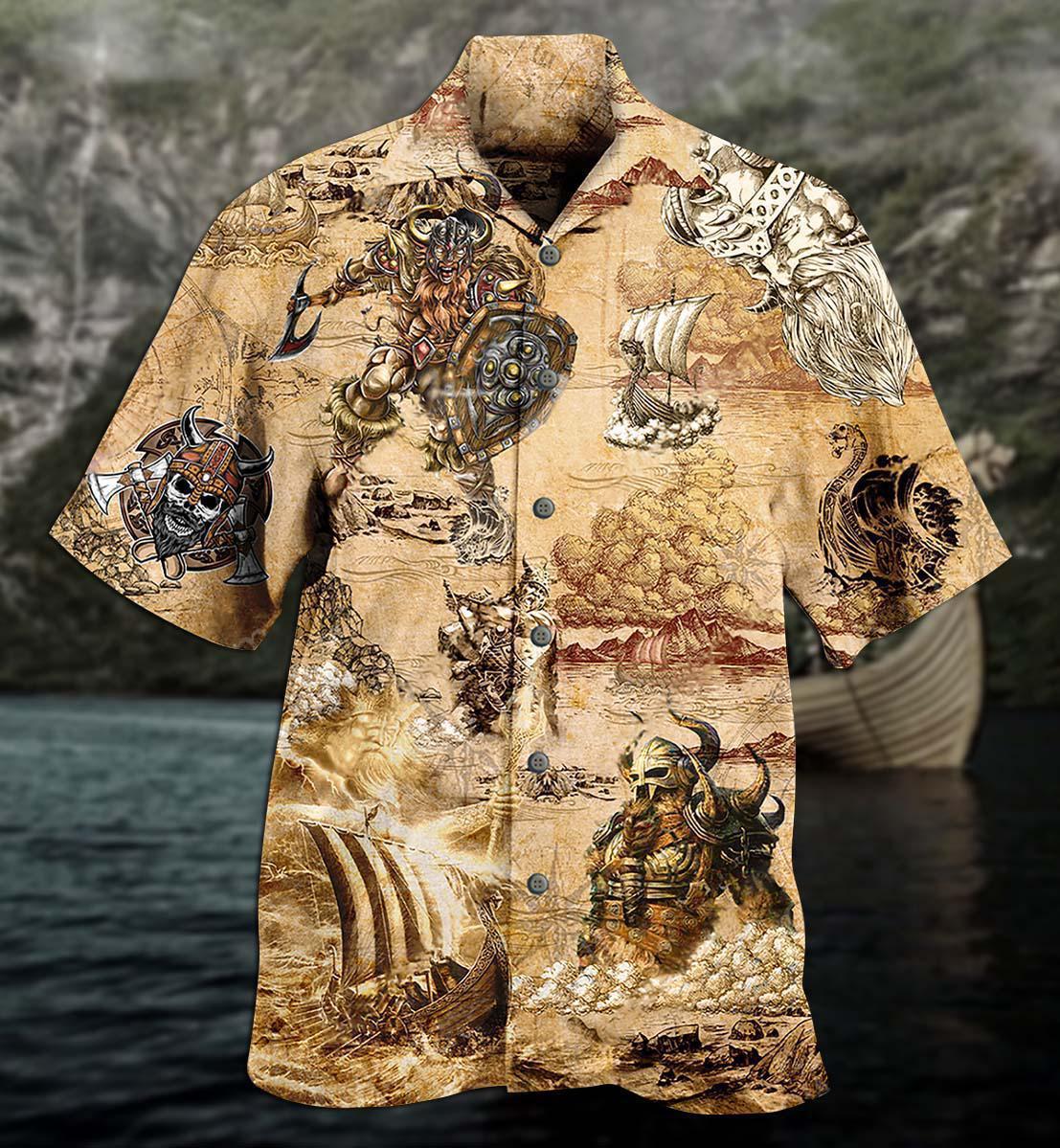 Viking Map War - Hawaiian Shirt - Owls Matrix LTD