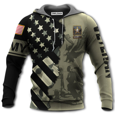 Unisex Hoodie / S Veteran Army Never Forget Memory With USA Flag - Hoodie - Owls Matrix LTD