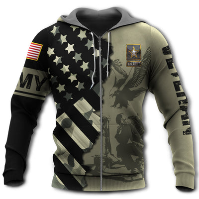 Zip Hoodie / S Veteran Army Never Forget Memory With USA Flag - Hoodie - Owls Matrix LTD