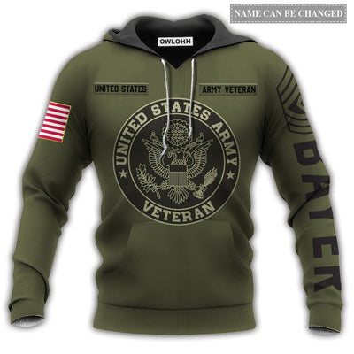 Unisex Hoodie / S Veteran US Army Style Personalized - Hoodie - Owls Matrix LTD