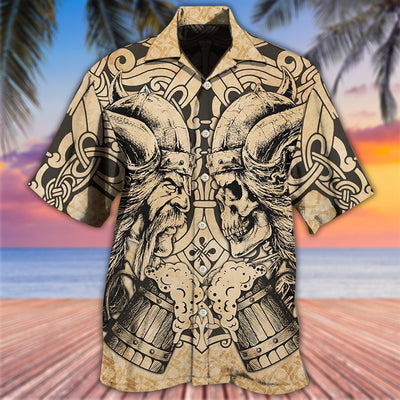 Viking Old Man With Skull Vintage - Hawaiian Shirt - Owls Matrix LTD
