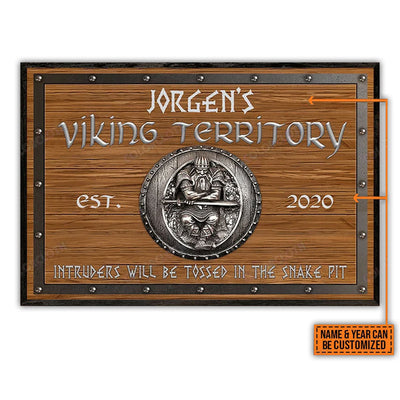 12x18 Inch Viking Territory Classic Style Personalized - Horizontal Poster - Owls Matrix LTD