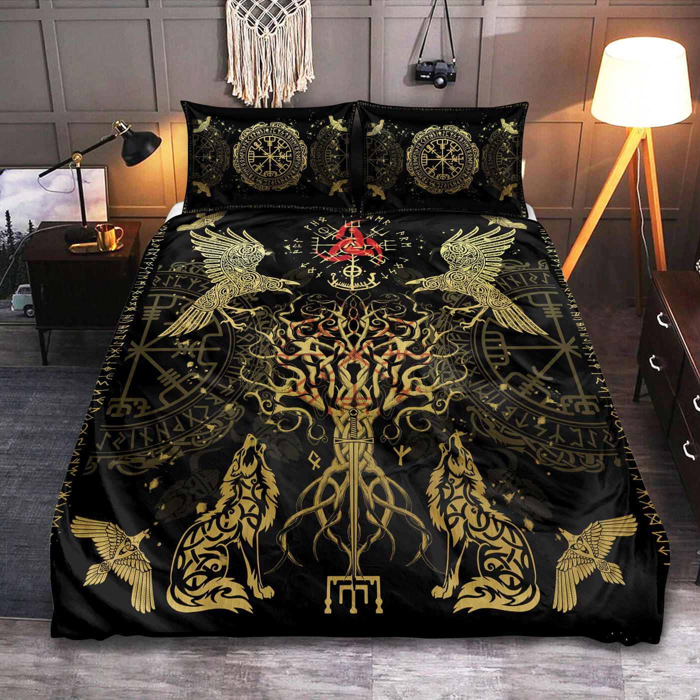 Viking Vegvisir Yggdrasil Beautiful - Bedding Cover - Owls Matrix LTD