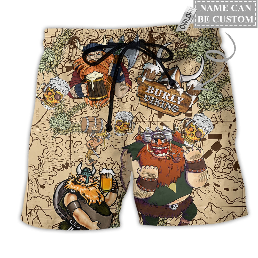 Beach Short / Adults / S Viking Victory Life Style With Beer Personalized - Beach Short - Owls Matrix LTD