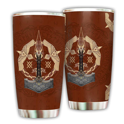 20OZ Viking Warrior Red and Red Style - Tumbler - Owls Matrix LTD