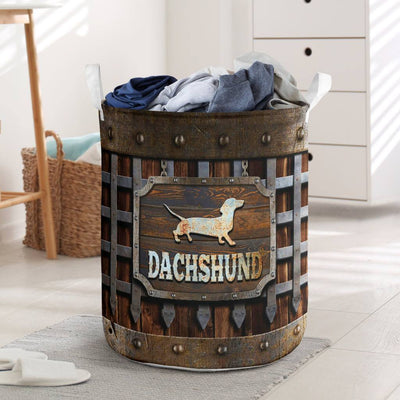 Vintage Dachshund Basic Style - Laundry Basket - Owls Matrix LTD