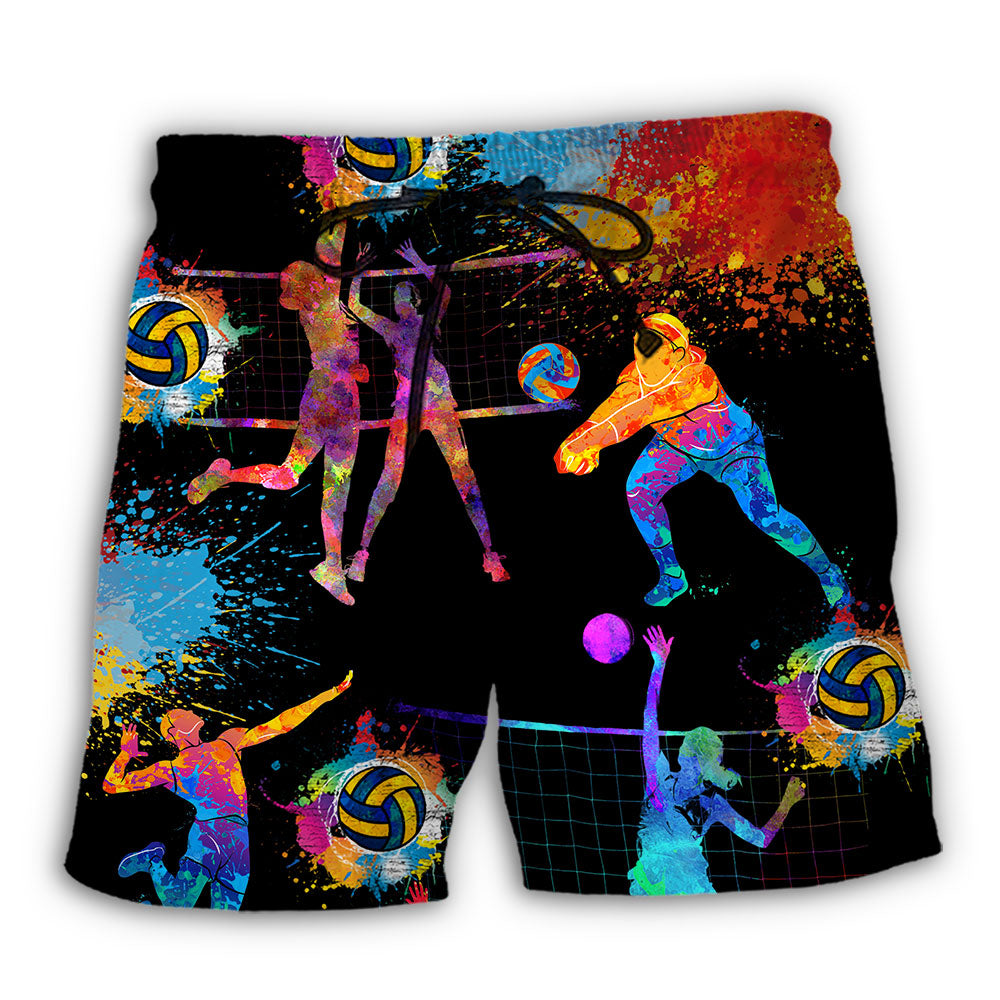 Beach Short / Adults / S Volleyball Art Mix Color - Beach Short - Owls Matrix LTD