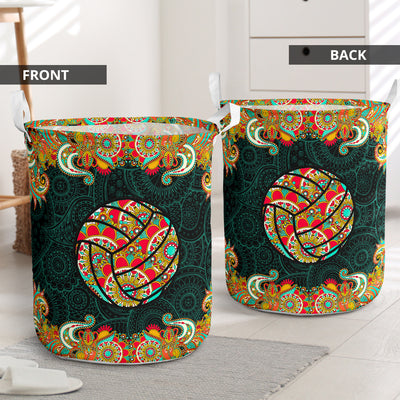 Volleyball Mandala Colorful - Laundry Basket - Owls Matrix LTD