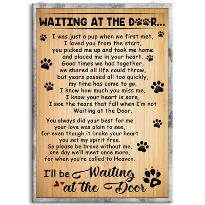 12x18 Inch Dog Lover Waiting The Door Dog - Vertical Poster - Owls Matrix LTD