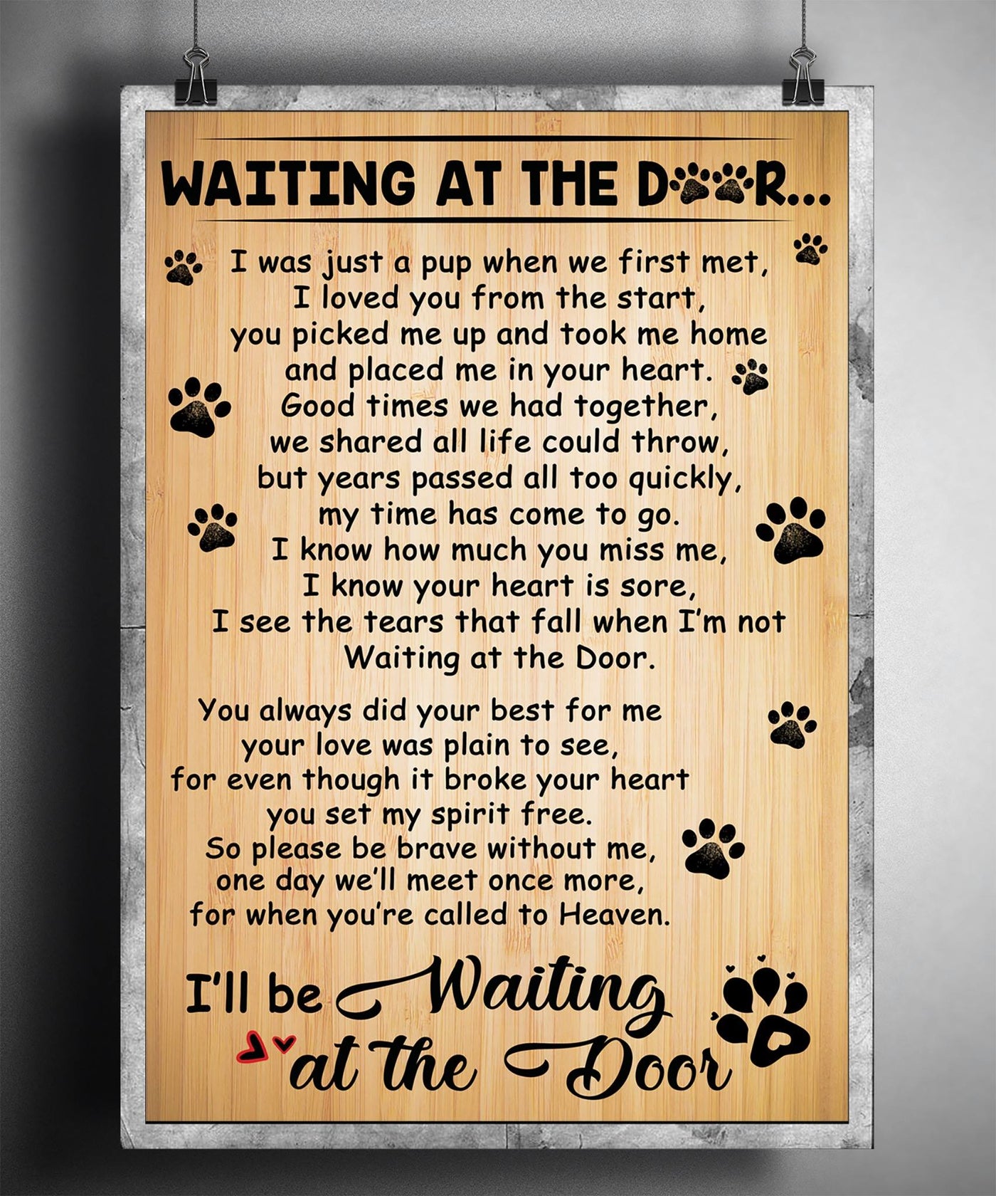 Dog Lover Waiting The Door Dog - Vertical Poster - Owls Matrix LTD