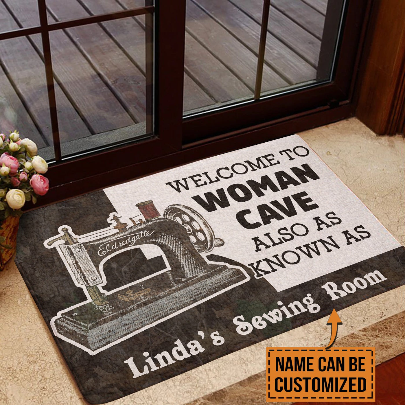 Welcome To Woman Cave Sewing Room Personalized - Doormat