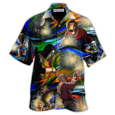 Hawaiian Shirt / Adults / S Welder Yes I Know I Am On Fire, Let Me Finish This Weld - Hawaiian Shirt - Owls Matrix LTD