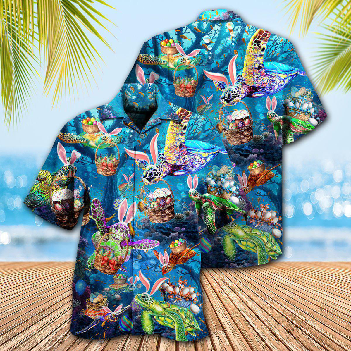 Turtle Wishing You A Turtley Awesome Easter - Hawaiian Shirt - Owls Matrix LTD
