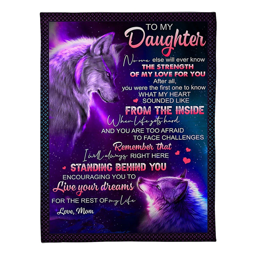 50" x 60" Wolf Live Your Dreams Amazing Gift For Daughter - Flannel Blanket - Owls Matrix LTD