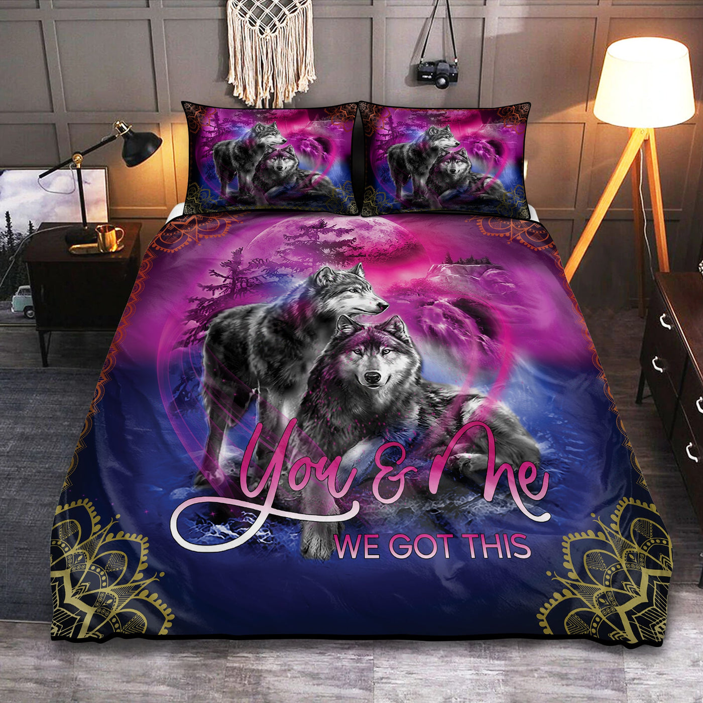 Wolf Couple You And Me We Got This - Bedding Cover - Owls Matrix LTD