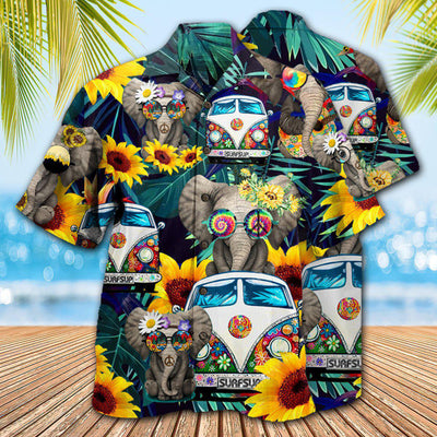 Hippie Elephant Wonderful Camping - Hawaiian Shirt - Owls Matrix LTD
