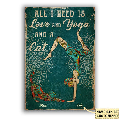 12x18 Inch Yoga Best Friend With Blue Style Personalized - Vertical Poster - Owls Matrix LTD