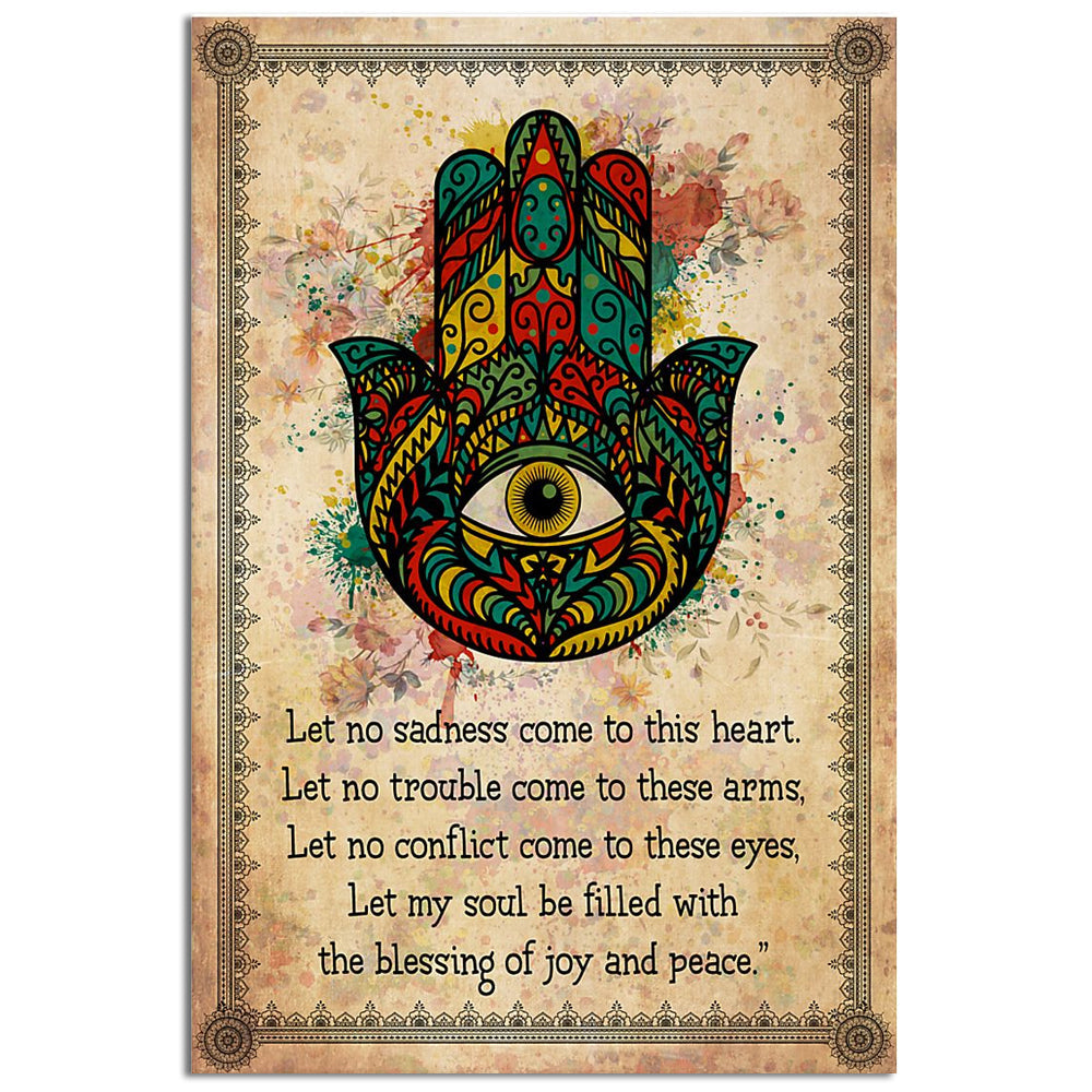 12x18 Inch Yoga Less No Sadness come To This Heart - Vertical Poster - Owls Matrix LTD