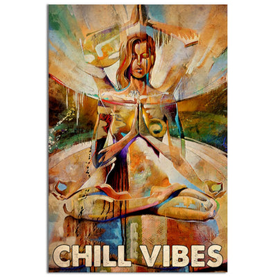 12x18 Inch Yoga Life Peace Chill Vide - Vertical Poster - Owls Matrix LTD