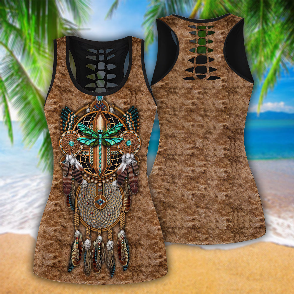 Yoga Love Peace With Brown Style - Tank Top Hollow - Owls Matrix LTD