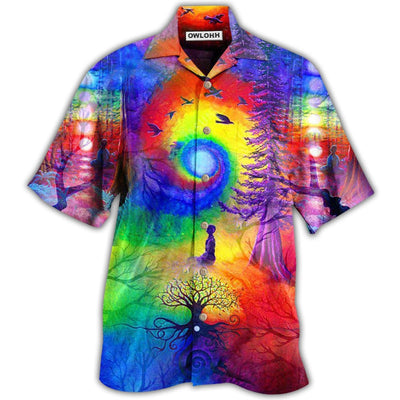 Hawaiian Shirt / Adults / S Yoga Meditation Is Being In Tune With Your Inner Universe - Hawaiian Shirt - Owls Matrix LTD