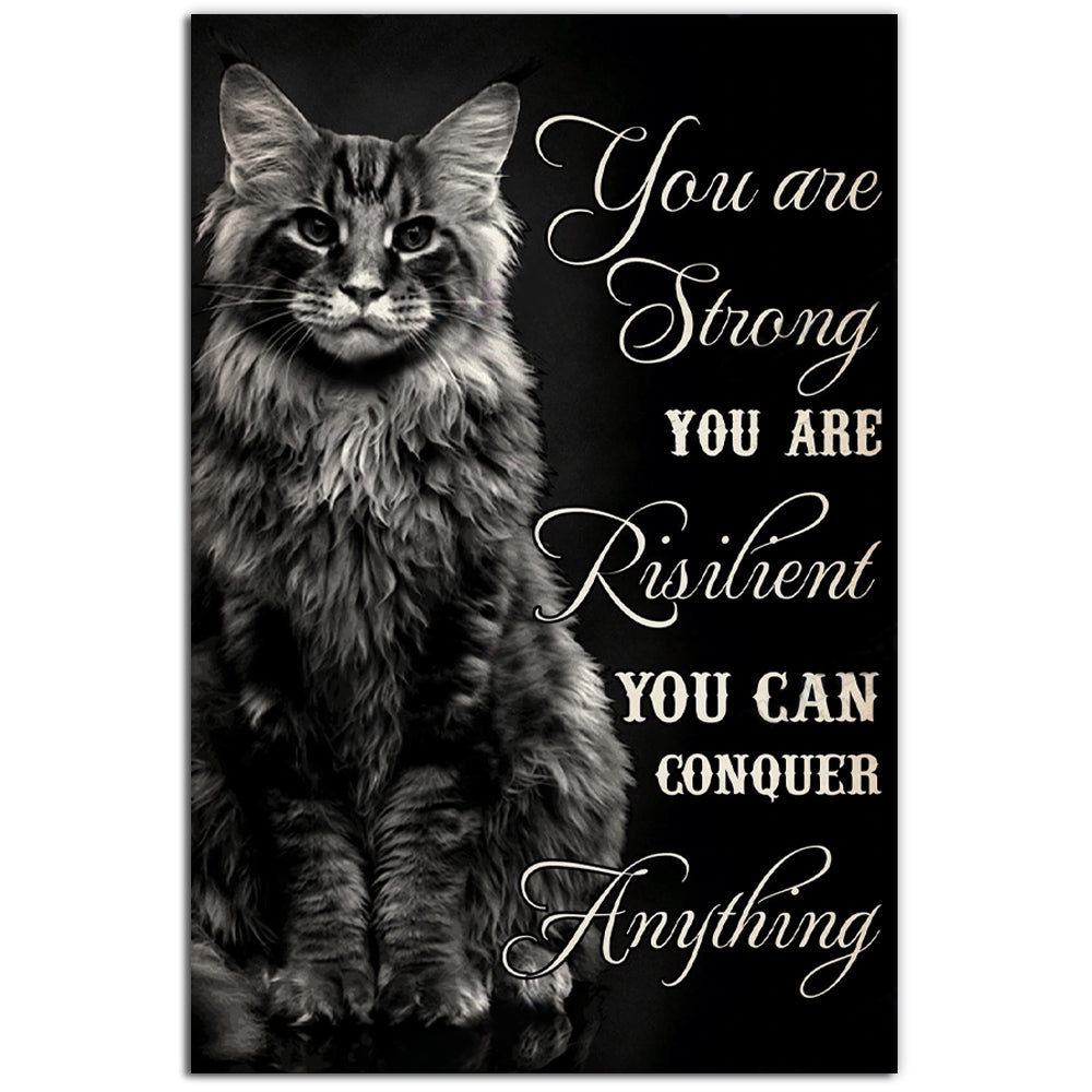12x18 Inch Cat You Are Strong Cat - Vertical Poster - Owls Matrix LTD