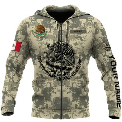 Zip Hoodie / S Mexican Army Style Personalized - Hoodie - Owls Matrix LTD