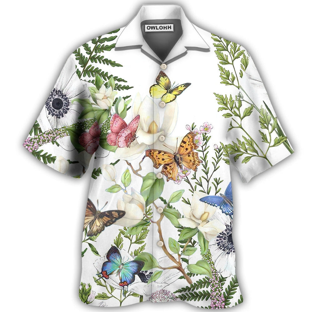 Hawaiian Shirt / Adults / S Butterfly Floral Beautiful - Hawaiian Shirt - Owls Matrix LTD