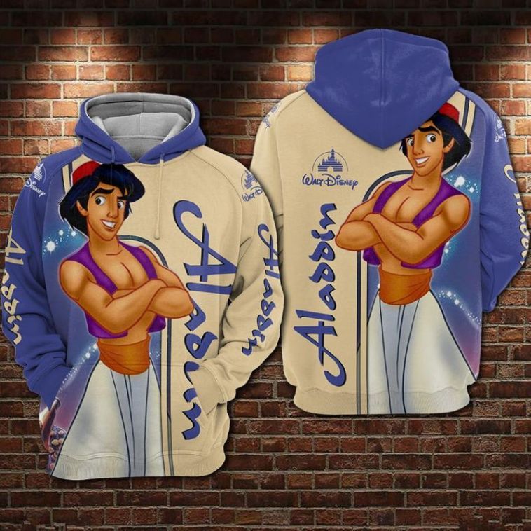 Aladdin Disney Over Print 3d Zip Hoodie