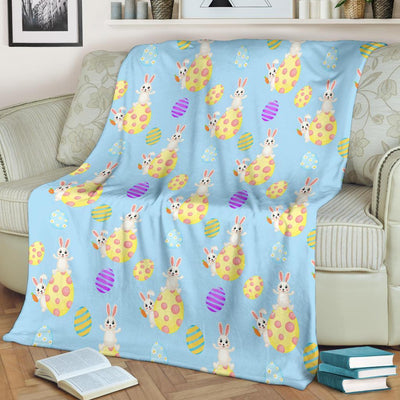 Easter Eggs With Bunny Happy Easter Day - Flannel Blanket - Owls Matrix LTD