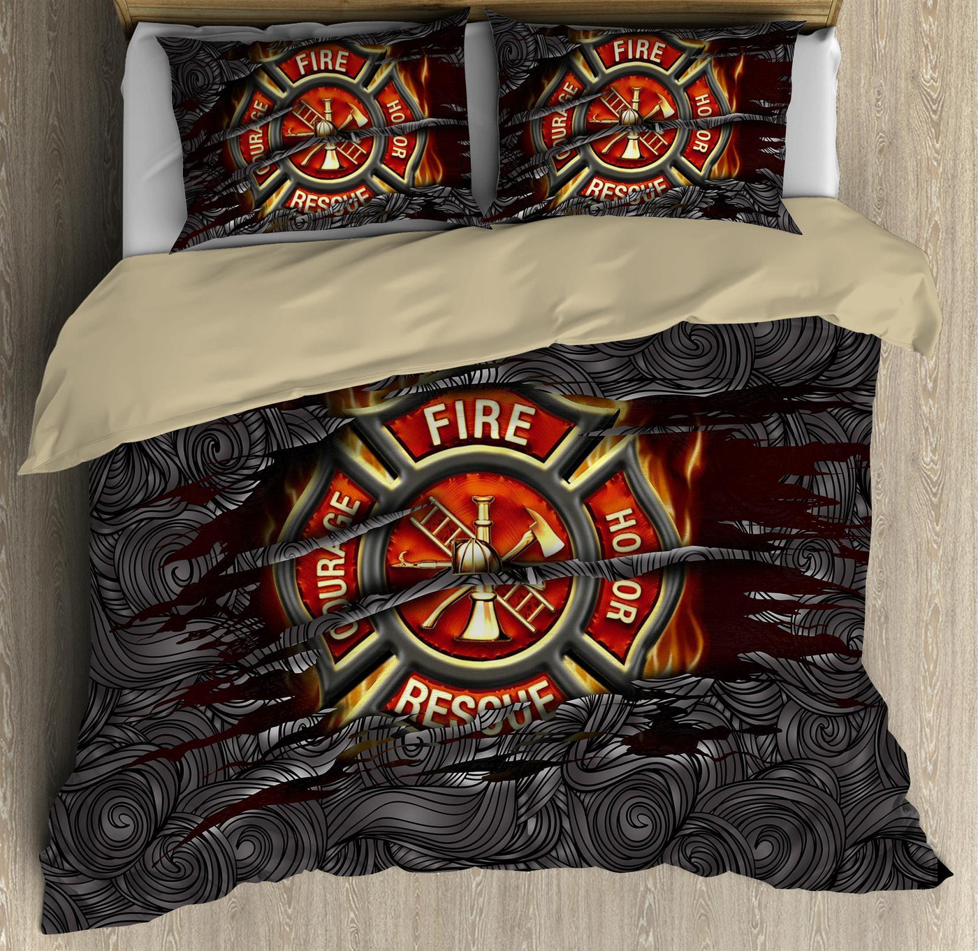 Firefighter Symbol Firefighter Lover - Bedding Cover - Owls Matrix LTD
