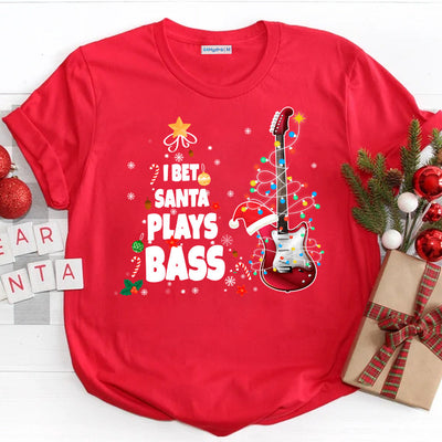 BGT Christmas I Bet Santa Play Bass DNGB0311022Z Dark Classic T Shirt