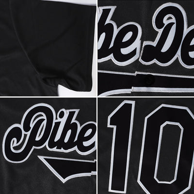 Custom Black Black-Gray Authentic Baseball Jersey - Owls Matrix LTD