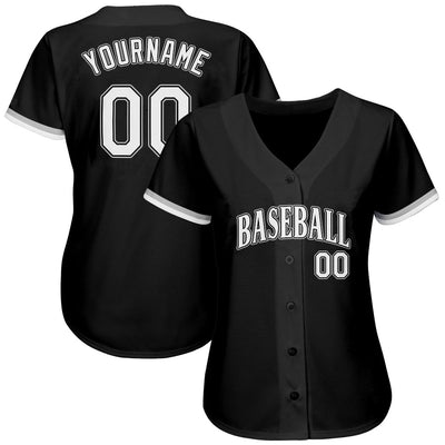 Custom Black White-Gray Authentic Baseball Jersey - Owls Matrix LTD