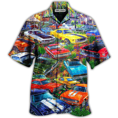 Hawaiian Shirt / Adults / S Car In The Garden Colorful Style - Hawaiian Shirt - Owls Matrix LTD
