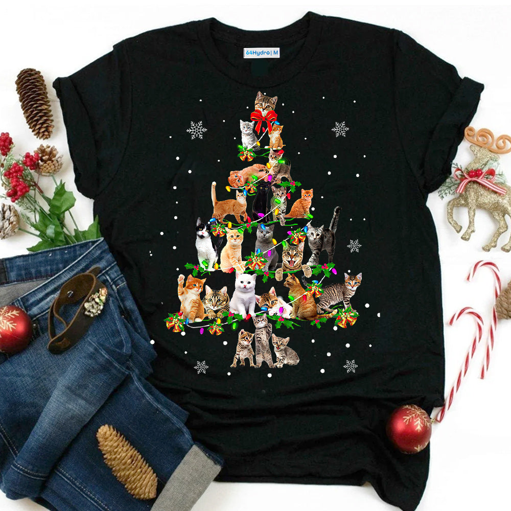 Cat Christmas Tree DNGB0211022Z Dark Classic T Shirt