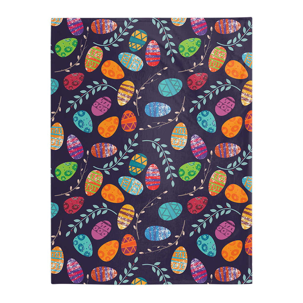 Easter Colorful Easter Eggs Pattern - Flannel Blanket - Owls Matrix LTD