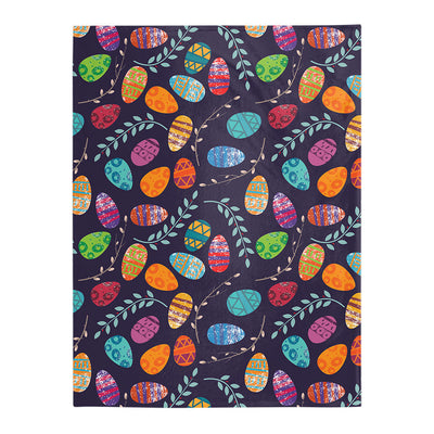 Easter Colorful Easter Eggs Pattern - Flannel Blanket - Owls Matrix LTD