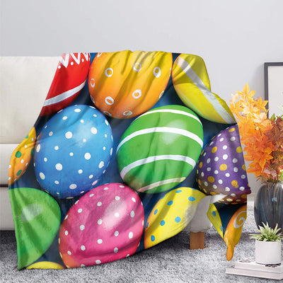 Easter Colorful Easter Eggs - Flannel Blanket - Owls Matrix LTD