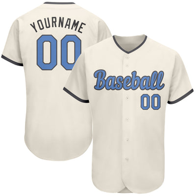 Custom Cream Light Blue-Dark Gray Authentic Father's Day Baseball Jersey