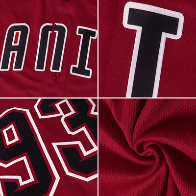 Custom Crimson Khaki-Black Authentic Baseball Jersey - Owls Matrix LTD