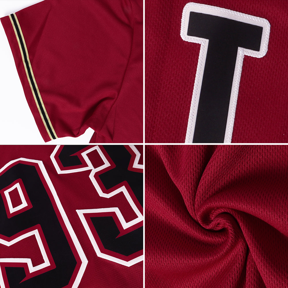Custom Crimson White-Black Authentic Baseball Jersey - Owls Matrix LTD