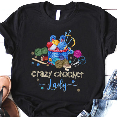 Crochet Lover Crazy Crochet Lady LHRZ1106003Y Dark Classic T Shirt