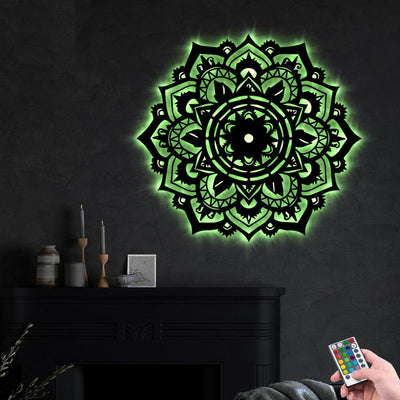 Mandala Love Amazing Life - Led Light Metal - Owls Matrix LTD