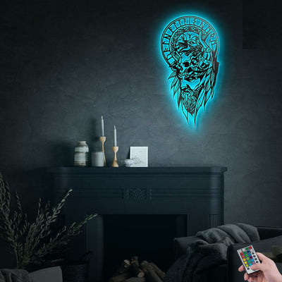 Viking Valkyrie Viking Warrior Stencil - Led Light Metal - Owls Matrix LTD