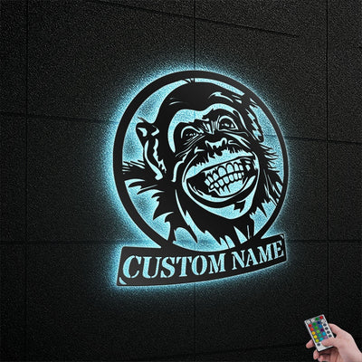 Monkey Smile Style Personalized - Led Light Metal - Owls Matrix LTD