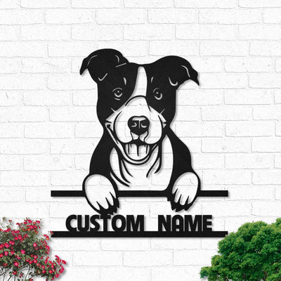 American Staffordshire Terrier Dog Personalized - Led Light Metal - Owls Matrix LTD